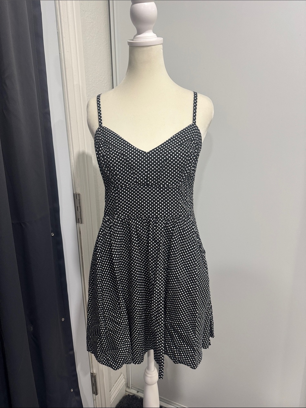 Express Black and White Polka Dot Mini Dress